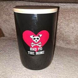 Dog Glass Treat Jar w/ removable wood lid! Brand New! 