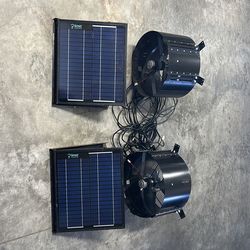 1 pair of solar powered attic fans