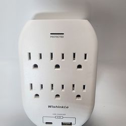 Wishinkle 6-Outlet Surge Protector Wall Tap, which expands a single wall outlet