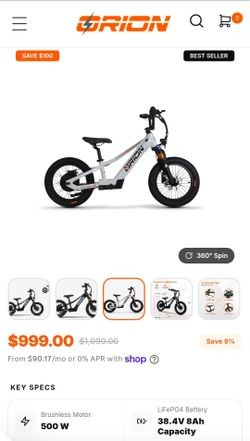 Orion electric balance bike