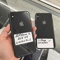 Black iPhone X, 256gb, Unlocked, Cheap iPhones $50 Down W/approval 