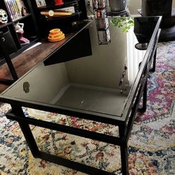 Black Glass Coffee Table & Side Table