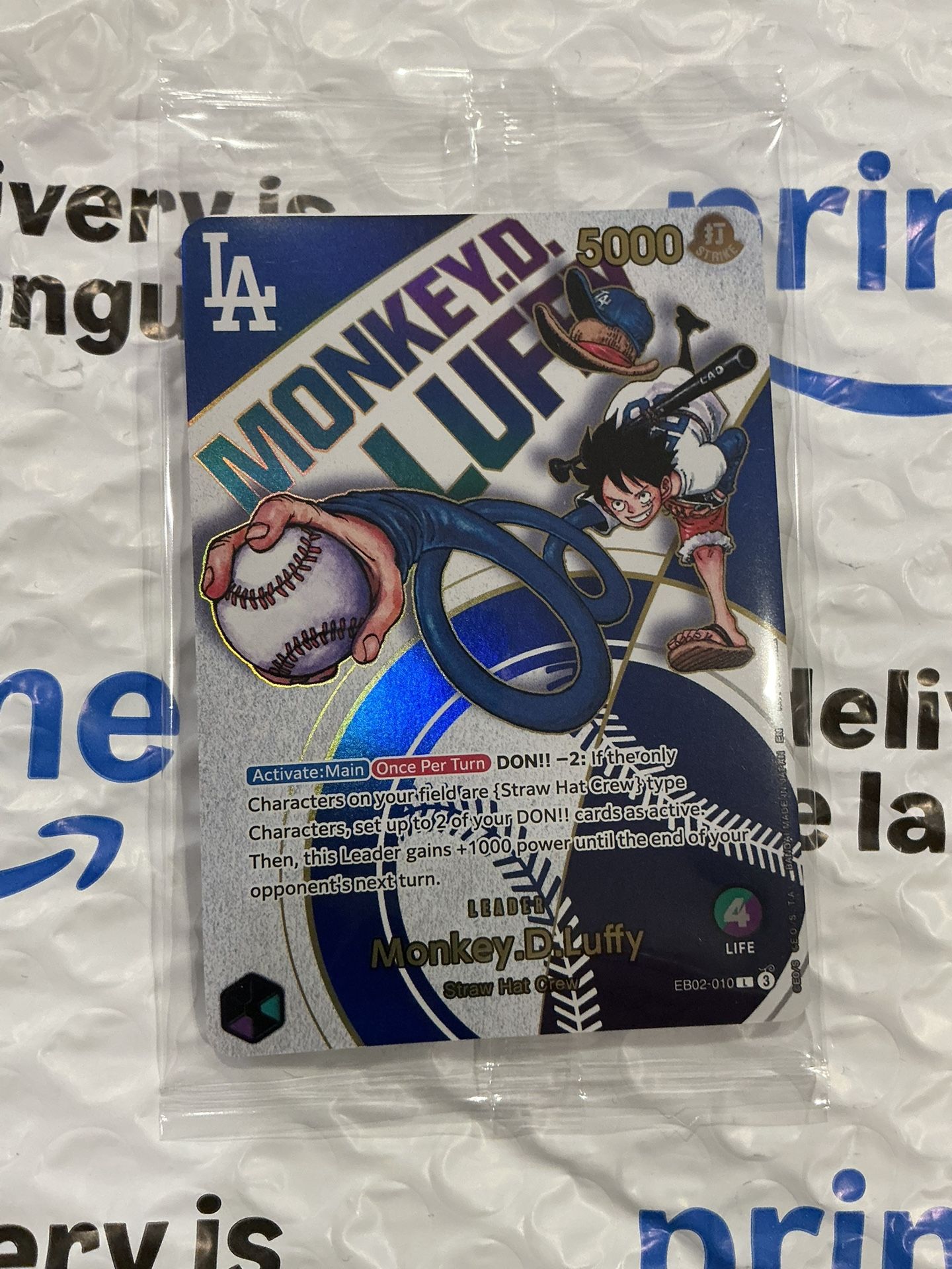 Dodgers One Piece ルフィ ドジャース Monkey D. Luffy TCG Leader Promo Card