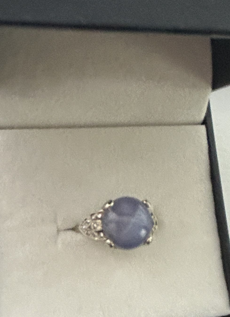 Vintage 6carat Natural Star Sapphire And Platinum Ring