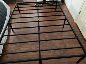 14 inch high heavy duty metal frame with lots of under bed storage