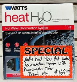 Watts Heat H2O Hot Water Recirculation System With Programmable Timer Brand New