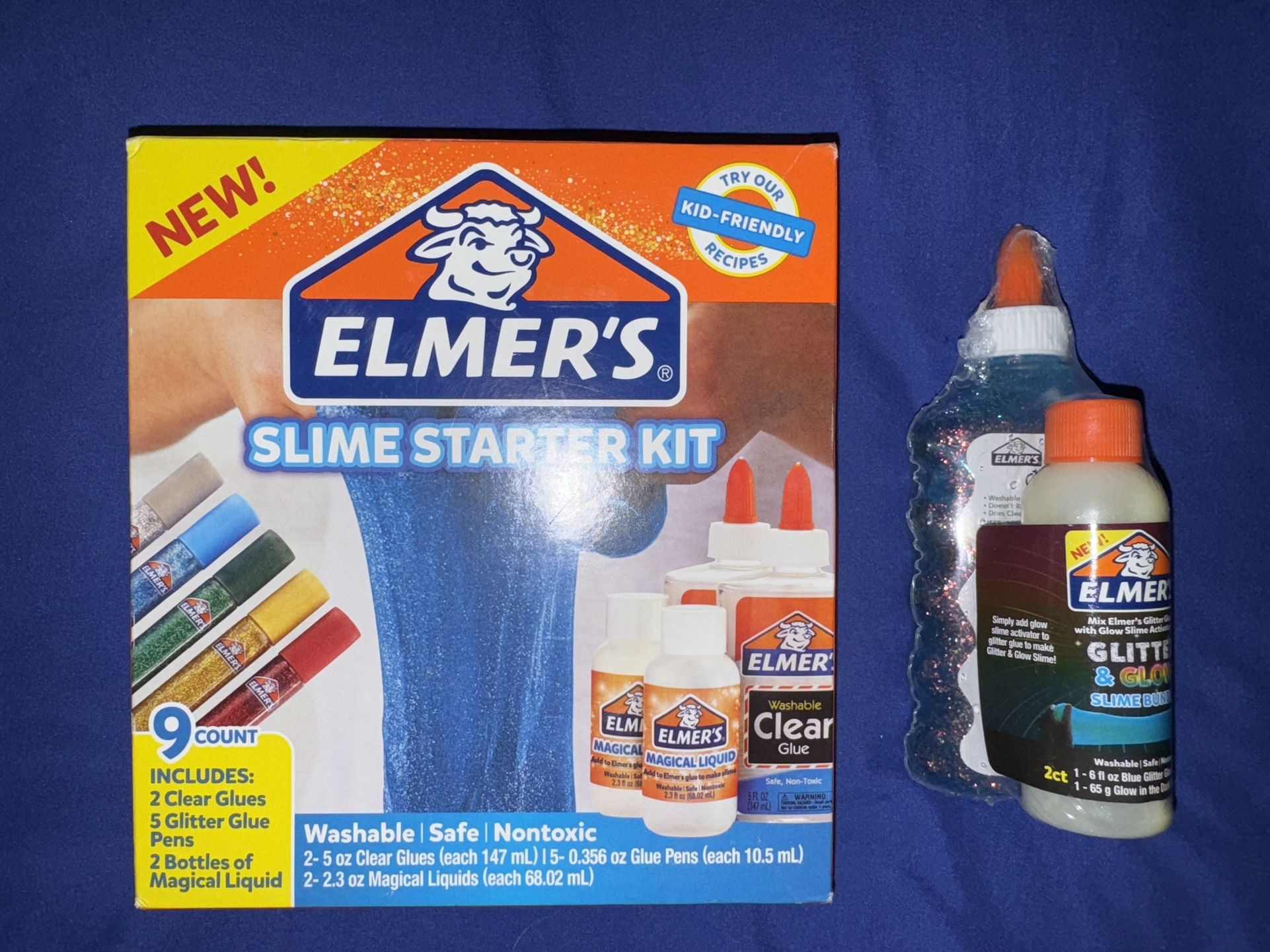 Elmer’s Slime Starter Kit w/ Glitter & Glow Bundle (2 sets available)