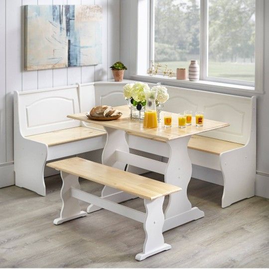Nook 3-piece Dining Set - White/Natural(New In A Box)