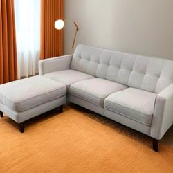White London Mid-Century Modern 82” Sofa with Ottoman by Living Spaces