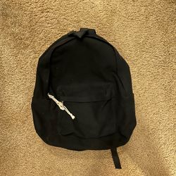 Black canvas backpack