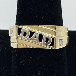Gold Diamond(Dad) Ring  14K New 