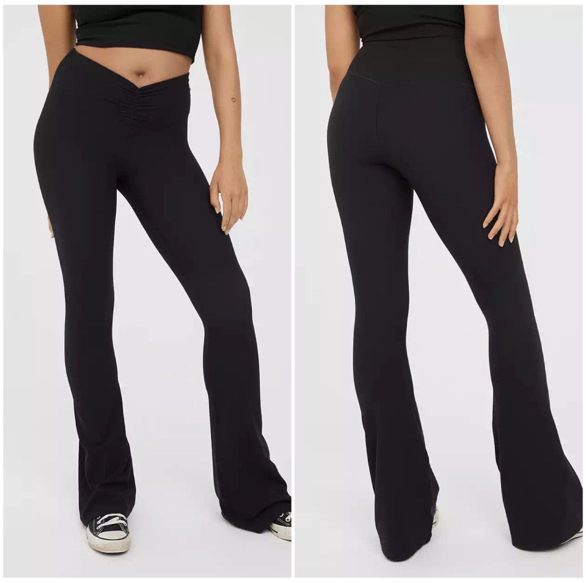 Aerie OFFLINE Real Me Waffle High Waisted Ruched Flare Legging