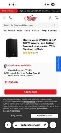 Electro Voice Everse 12 Negro