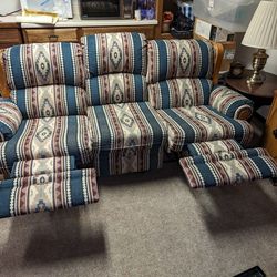 Southwestern Couch and Recliner