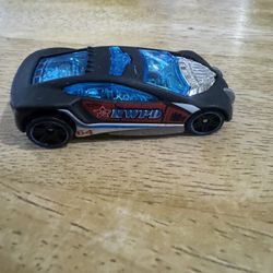 2016 HOT WHEELS SPEED TRAP HWPD #64 BLACK DIECAST 2 5/8" POLICE CAR W RED & BLUE