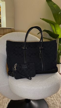 Coach Signature Tote Bag with Wristlet