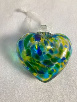 Blown glass heart shape Christmas/valentine ornament