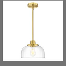 Emak 10 Inch Pendant Lights Kitchen Island, Brushed Gold Pendant Light Fixtures With Clear Glass Shade, Modern Island Lights For Kitchen, Dining Room,