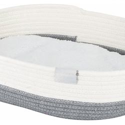 Brand New Woven Cat Bed with Removable Washable Cushion, Cozy Braided Rope Indoor Cat Bed with Natural Catnip, Warm Round Cat Bed for Small to Medium 