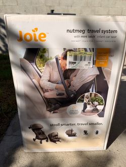 Joie Nutmeg Travel System with Mint Infant Car Seat - Maple: Adjustable Harness, 5-Point Harness, Safety Lock