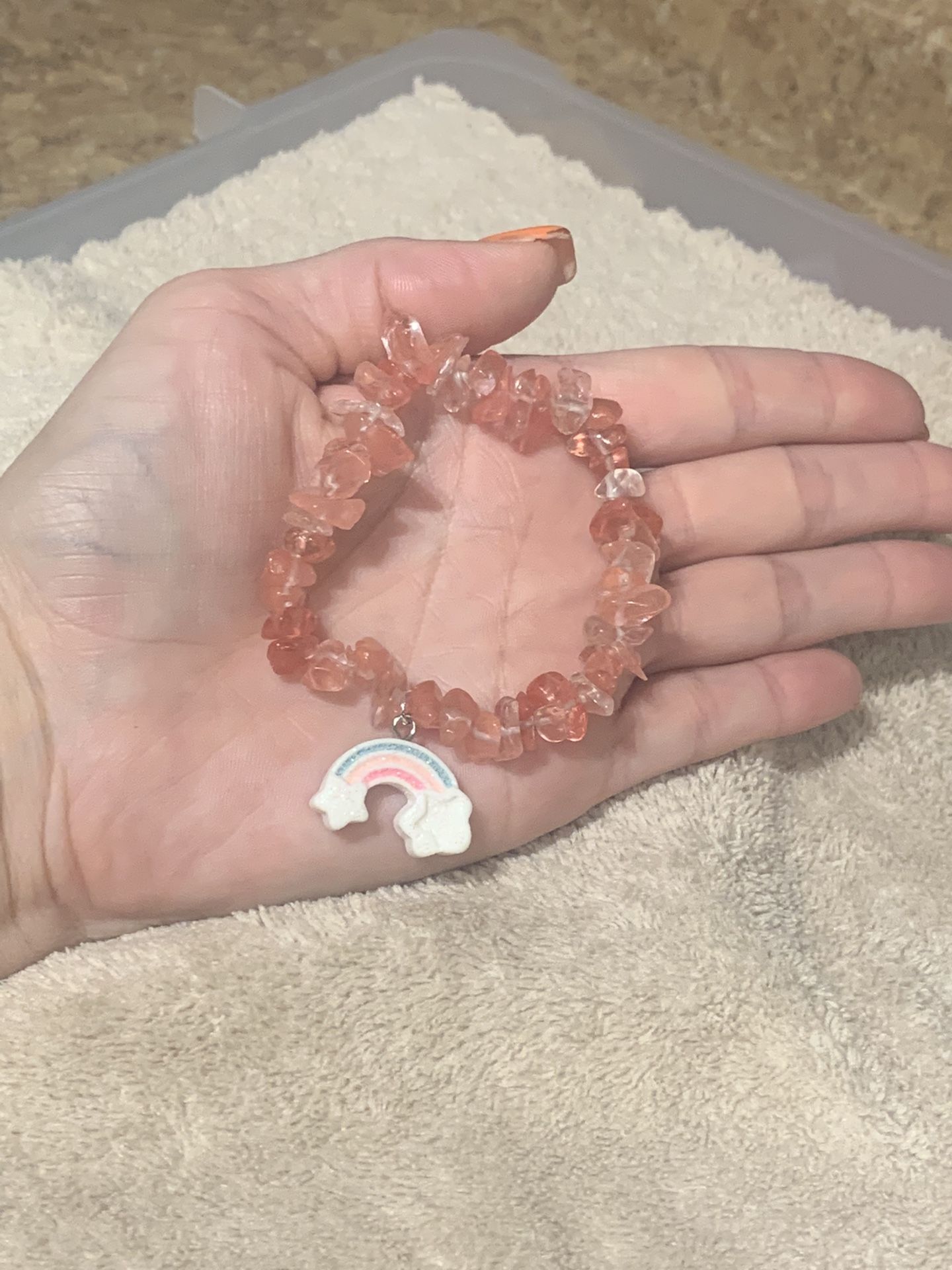 Rainbow Bracelet Strawberry Quartz