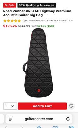 Road Runner RR5TAG Highway Premium Acoustic Guitar Gig Bag