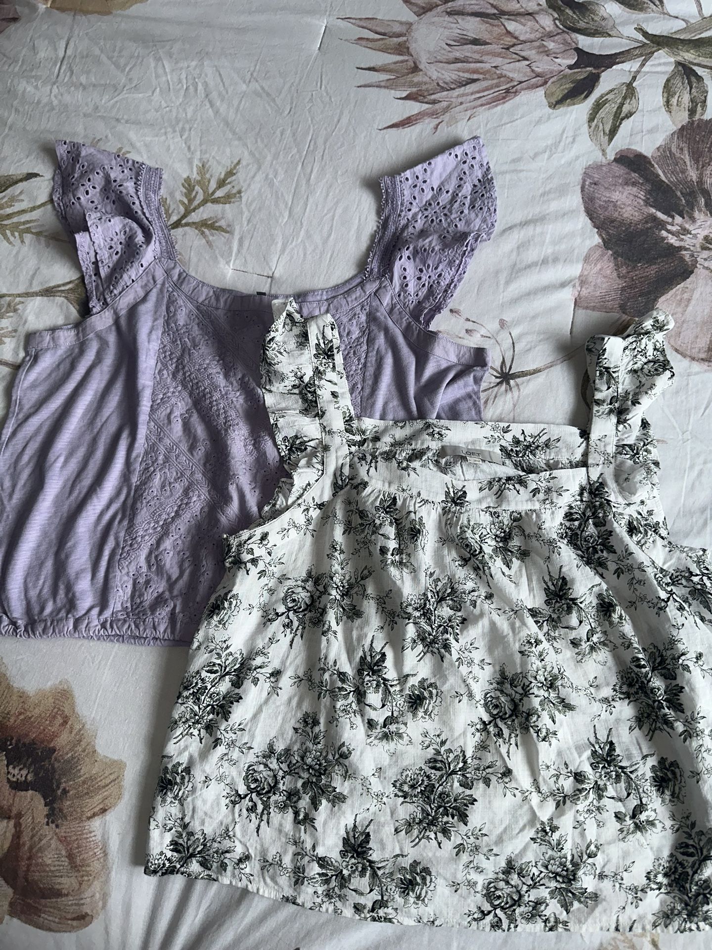 Wit & Wisdom Lilac Embroidered Top and a Loft summer top