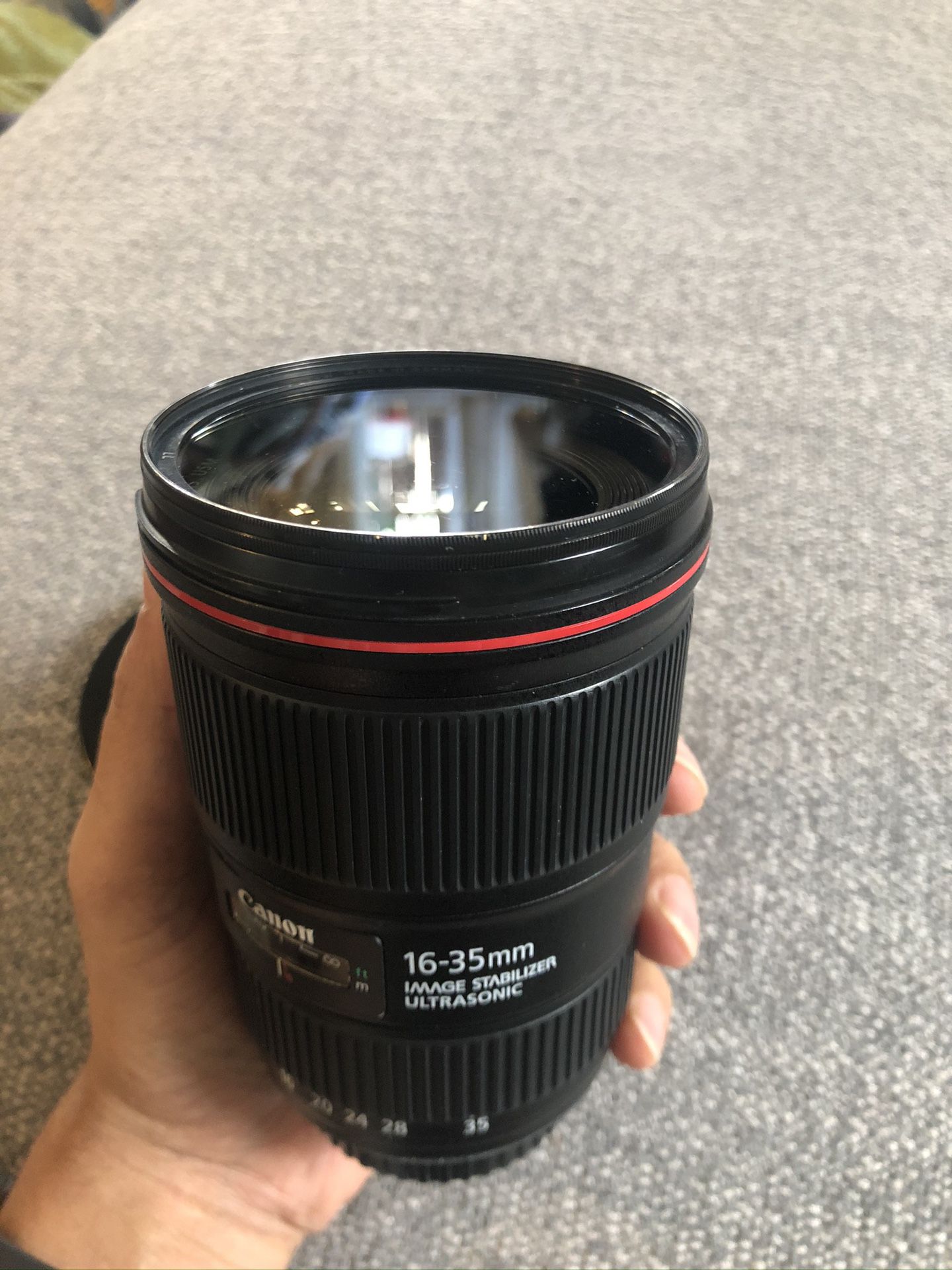 Canon 16-35 mm F4 lens with $129 BW filter