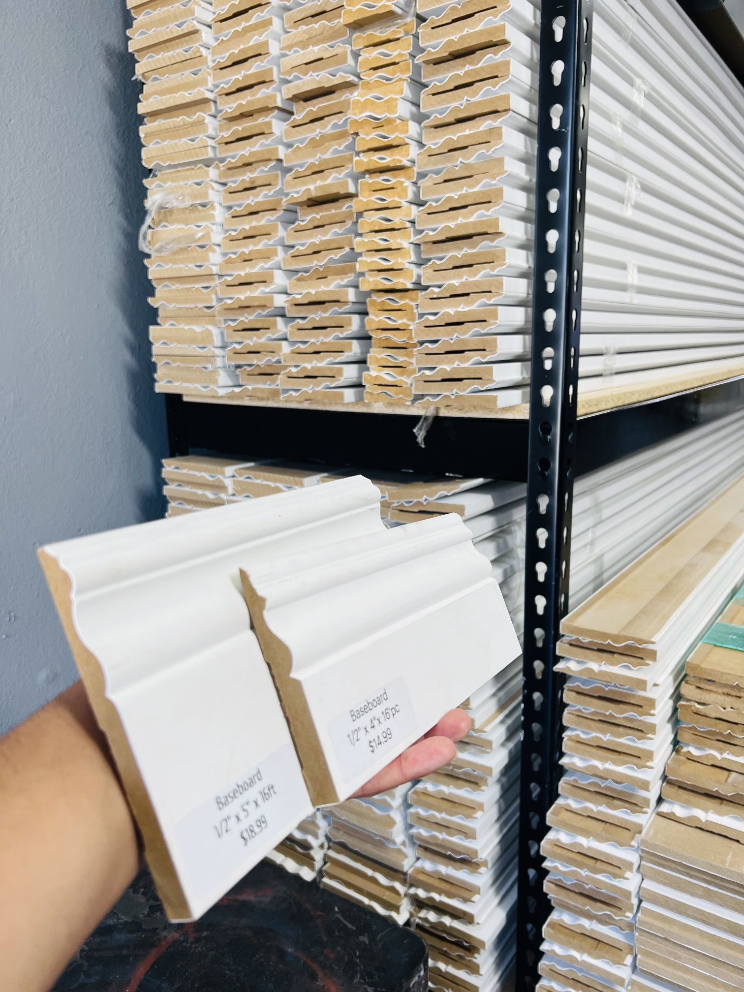 MDF Baseboard 3 1/2 $0.68 Molduras 