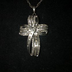 Silver Diamond Cross