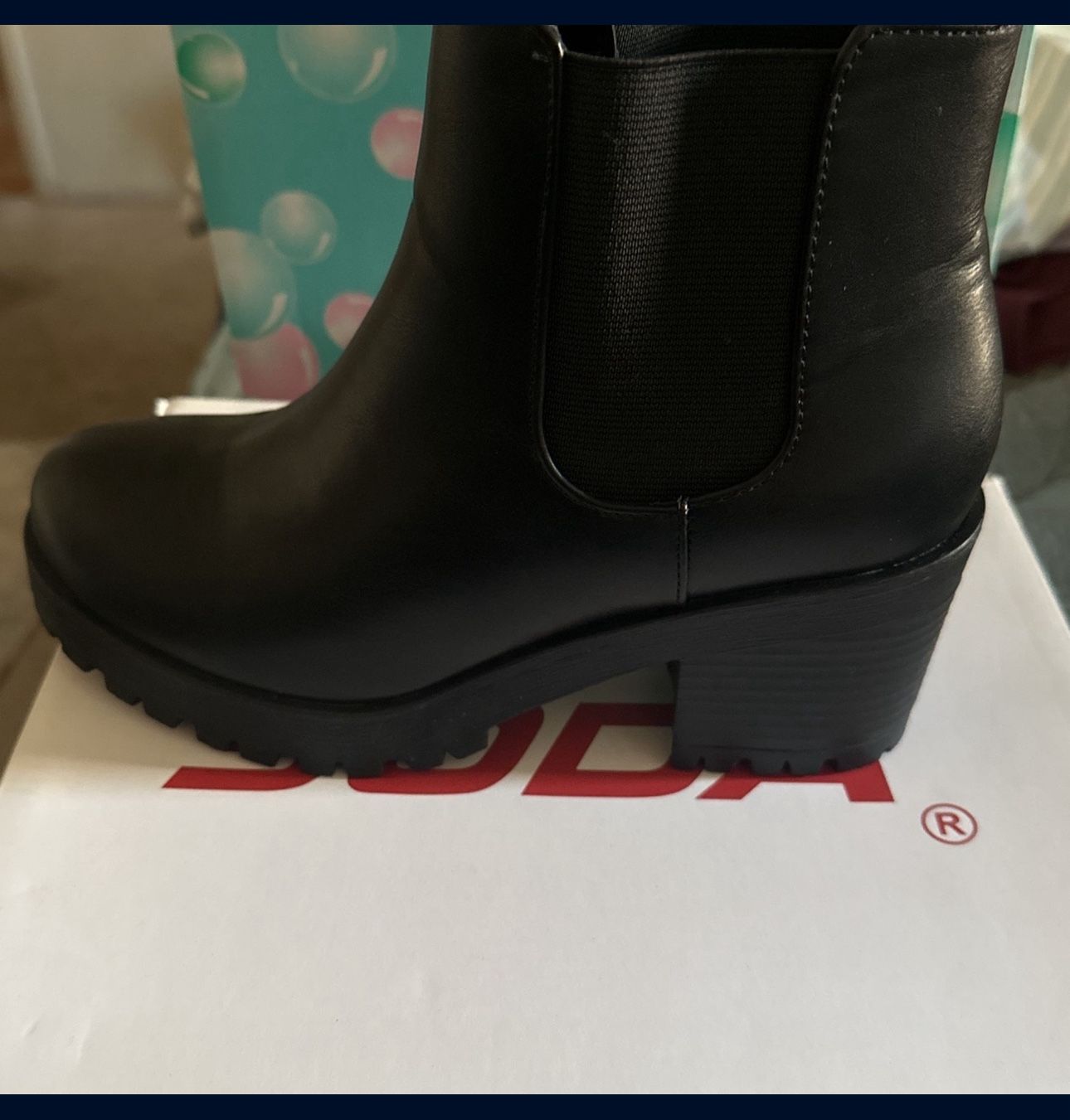 Soda Black Ankle Boots Size 7.5