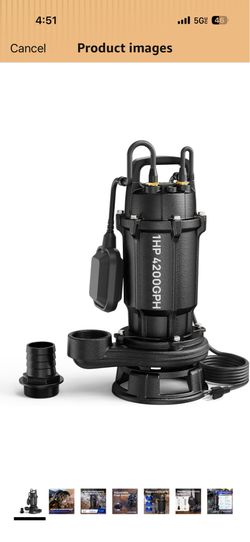 1HP 4200GPH Submersible Sewage Grinder Pump