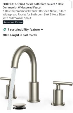 FORIOUS brush, nickel bathroom faucet 3 hole