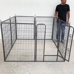 Brand New $105 Dog 8-Panel Playpen, Each Panel 40” Tall X 32” Wide Heavy Duty Pet Exercise Fence Crate Kennel Gate 