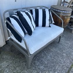 Metal Patio Bench With Cushions 
