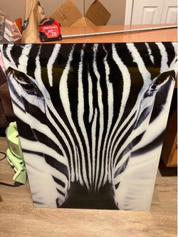 Tempered Glass Zebra Art