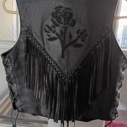 Fringed Leather Vest 