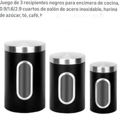 SET OF 3 CONTAINERS FOR SUGAR, COFFEE AND POWDERED CREAM