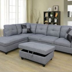 Sectional and ottoman