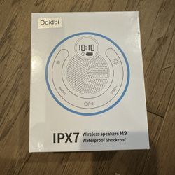 Bluetooth Speaker, HD Stereo Sound Shower Speaker, IPX7 Waterproof, Digital Display Portable Speaker with Suction Cup, LED Light, Small Wireless Speak