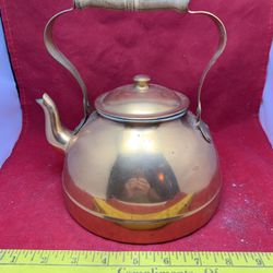 Copper plated mid century tea kettle