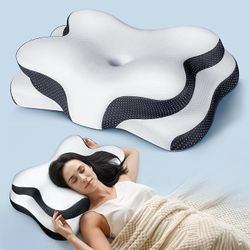 Contour Zoned Design Ergonomic Pillow for Pain Relief, No-Temperature Affected Memory Foam Pillows, Cooling Pillow Support Side, Back, Stomach Sleeper