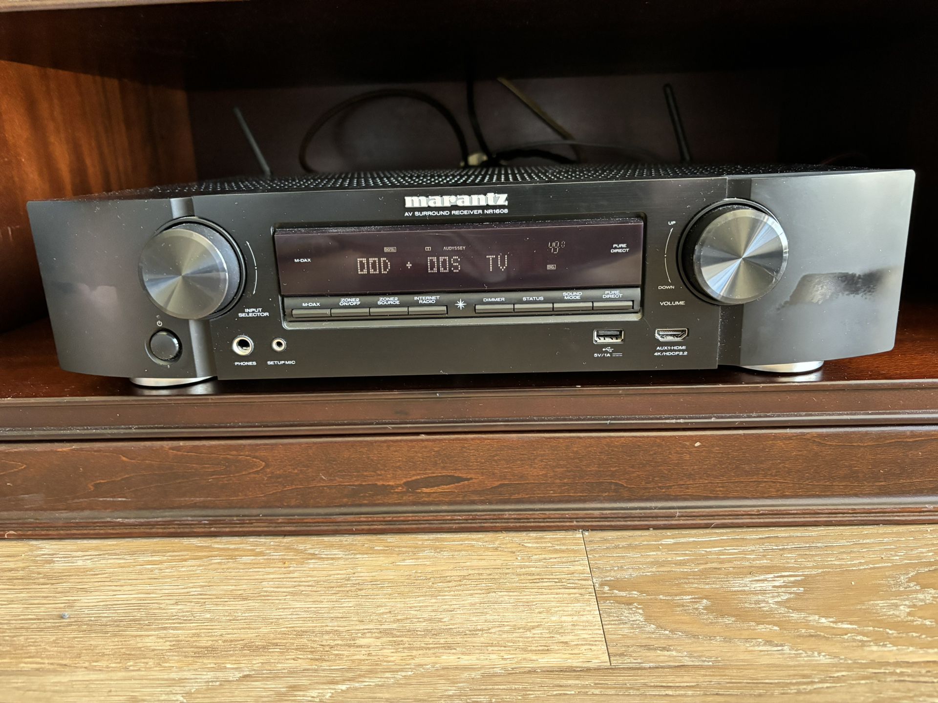 Marantz NR1608 7.2 Channel Home Theater Receiver with Wi-Fi, Dolby Atmos