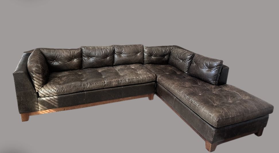 Ar Haus Genuine Leather Sectional Sofa 