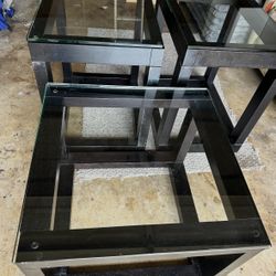 3 Glass Top End Tables