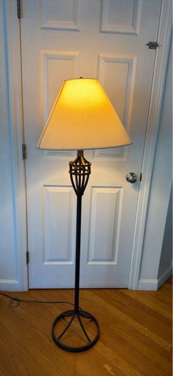 Black Metal Floor Lamp with Shade
