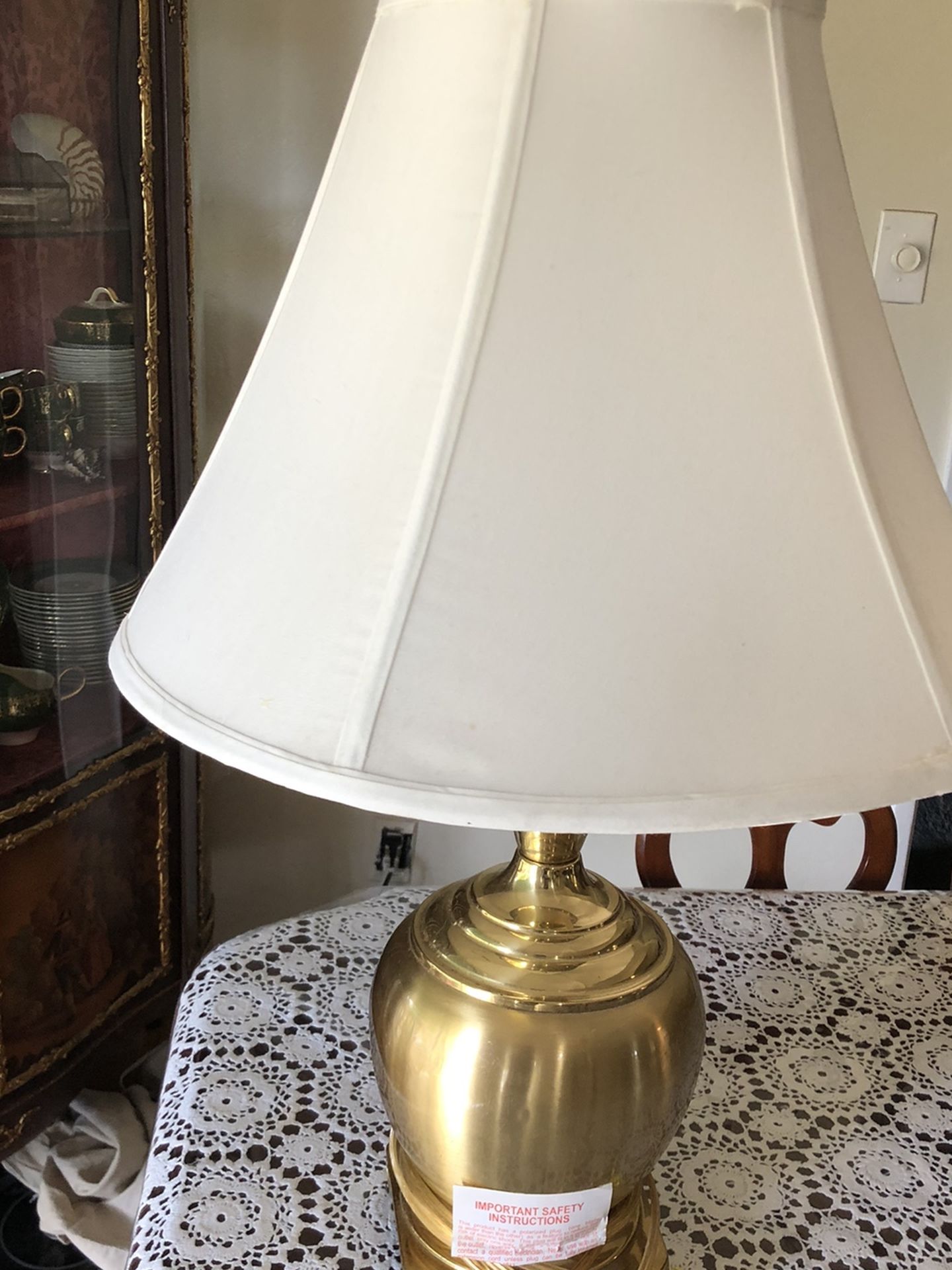 Vintage Golden Table Lamp Great Working Condition