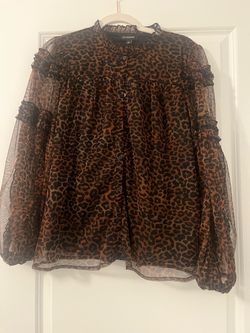 Leopard Print Long Sleeves Top