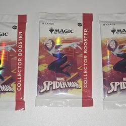 3 x MAGIC The Gathering Marvel Spider-Man Collector Booster Packs 