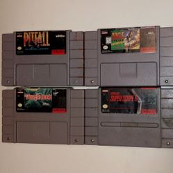 4 Super Nintendo Video Games